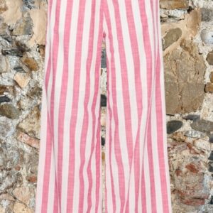 Pantalone righe rosa