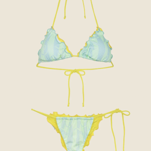 Bikini Fxxk triangolo azzurro/lime