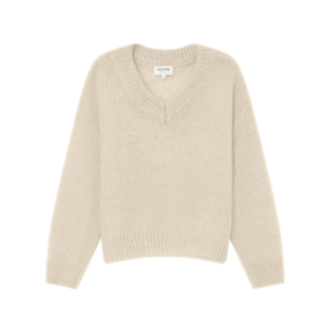 Maglione vaniglia scollo V