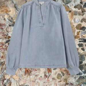 Blusa in denim delavé