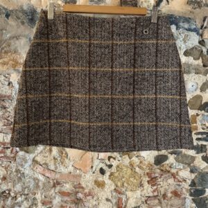 Minigonna quadri marrone