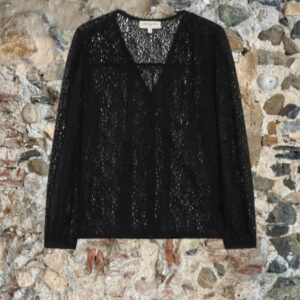 Blusa in pizzo nera