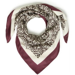 Foulard quadrato bordeaux nero
