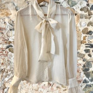 Camicia con fiocco burro